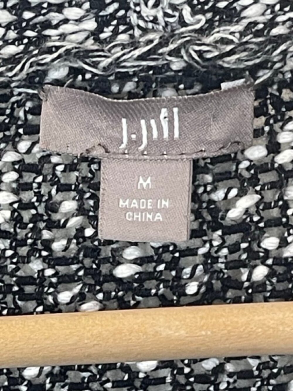 J JILL | Wearever Collection Black and White Open Front Cardigan | Size M - Picture 9 of 13